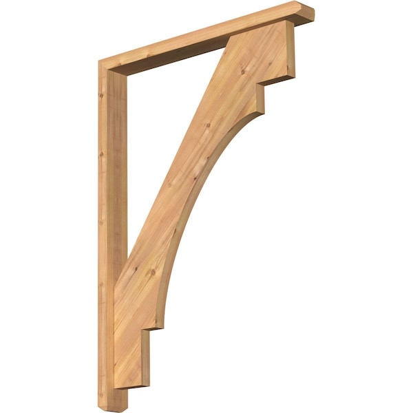 Ekena Millwork Merced Craftsman Smooth Bracket w/ Offset Brace, Western Red Cedar, 3 1/2"W x 30"D x 42"H BKT0402X30X42MRC04SWR - main